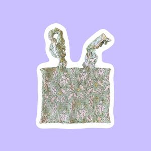 Aerie Green Floral Crop Top
